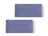 Two Striped Sushi Trays on White Background