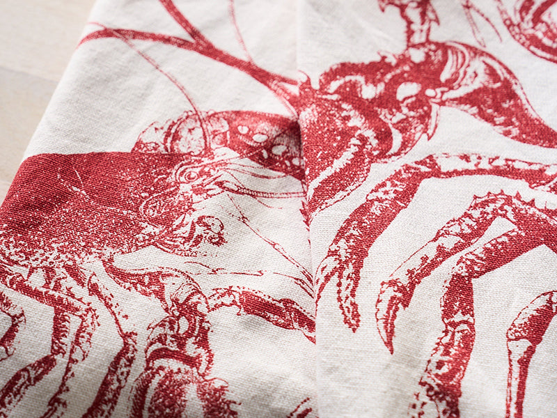 Close up of Graphic on Lobster Kitchen Towels 