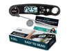 Digital Food Thermometer with Packaging on White Background