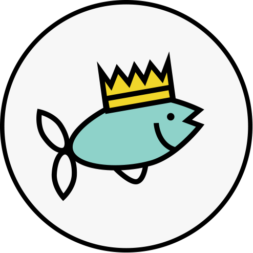 Icon of Fish with Crown on representing VIP