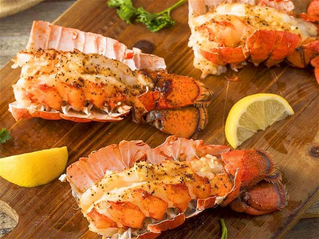 Broiled Lobster Tails with lemon and herbs
