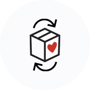 Shipping Box with Heart on Side of Box Graphic