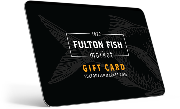 Fulton Fish Market Gift Card on White Background