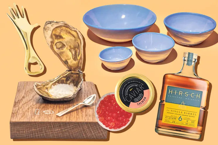 Assortment of Gift Ideas Including Fulton Fish Market Caviar