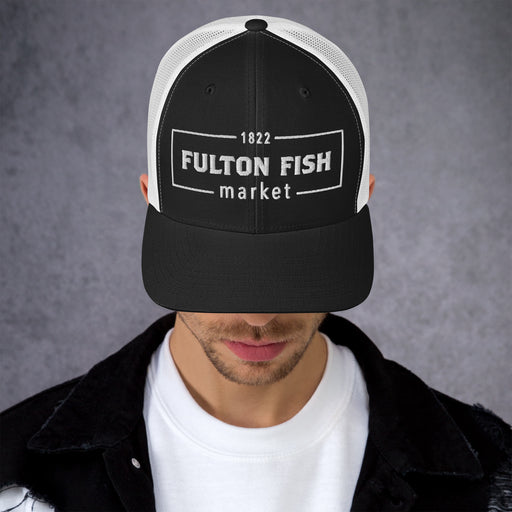 Fulton Fish Market Black & White Trucker Hat