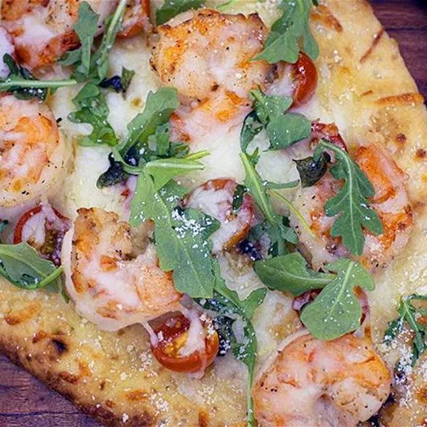 Shrimp Naan Pizza