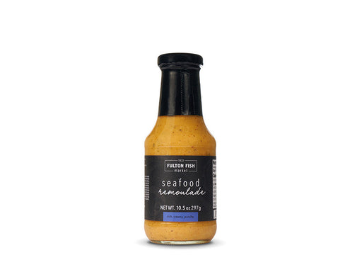Fulton Fish Market Seafood Remoulade Sauce Bottle on White Backgound