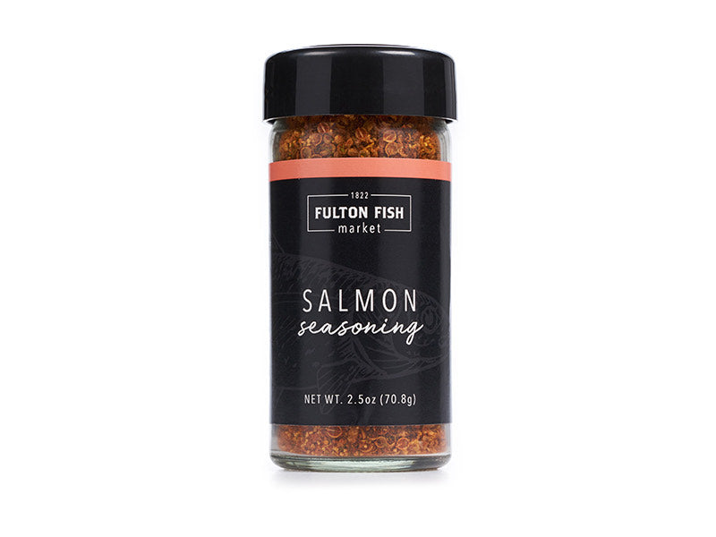 Fulton Fish Market Salmon Seasoning Bottle on White Background