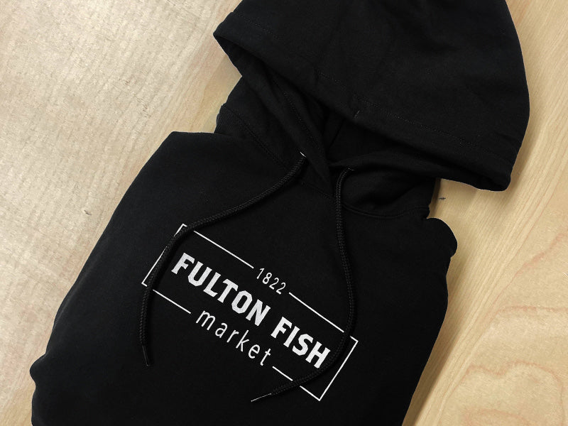 Fulton Fish Market Sweatshirt on Wood