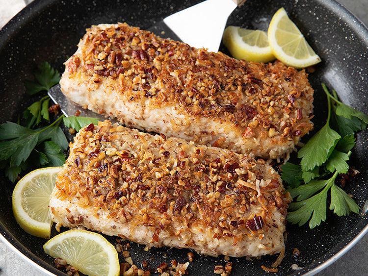 Coconut Pecan Encrusted Halibut Recipe