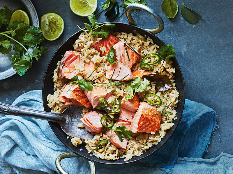 Green Curry Rice with Salmon Recipe